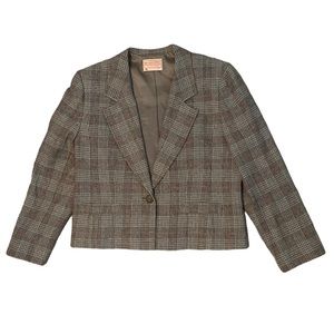 Vintage Pendleton 100% Wool Gray Blazer Petite Size 14